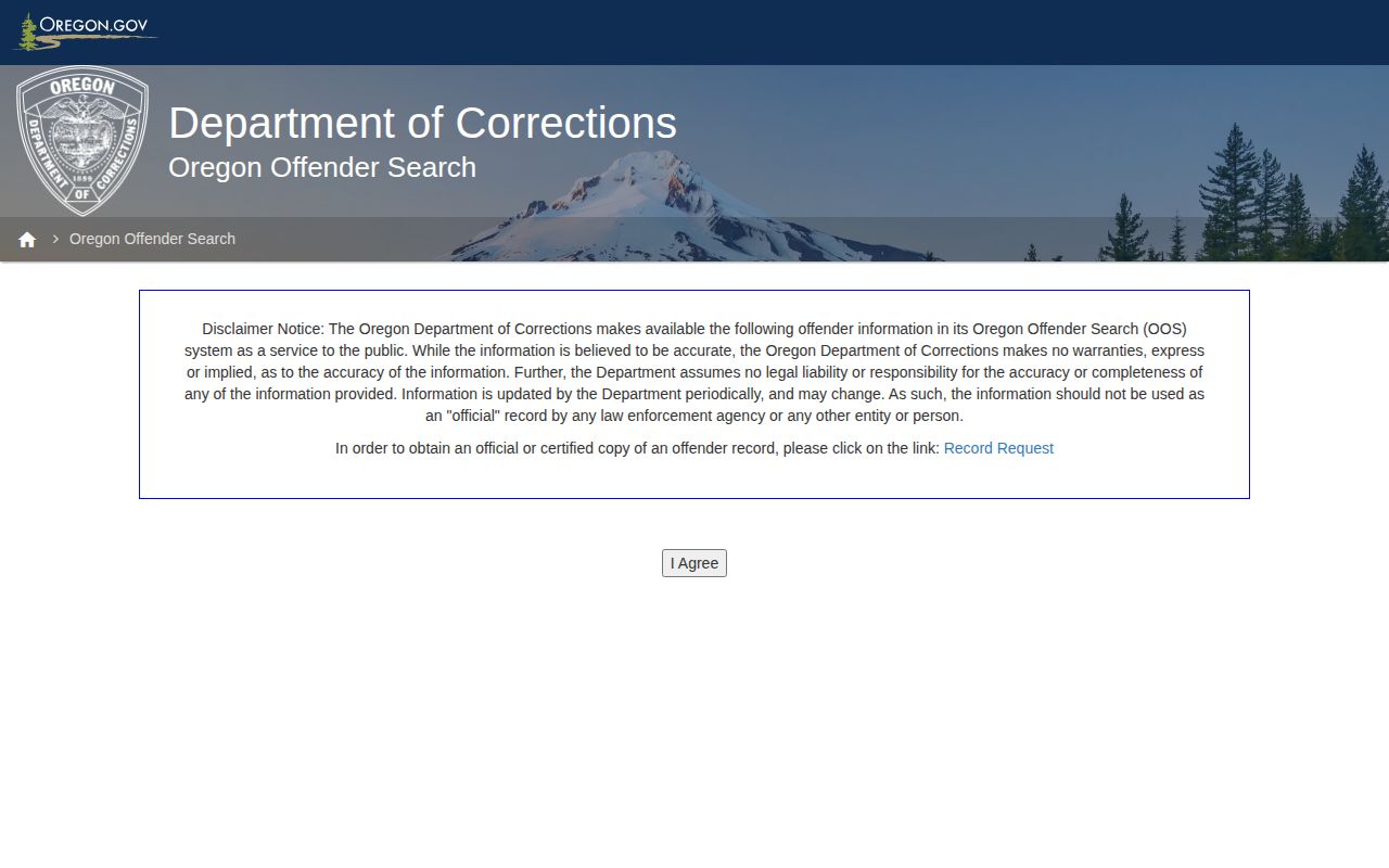 Oregon Offender Search for Coos County released state inmates